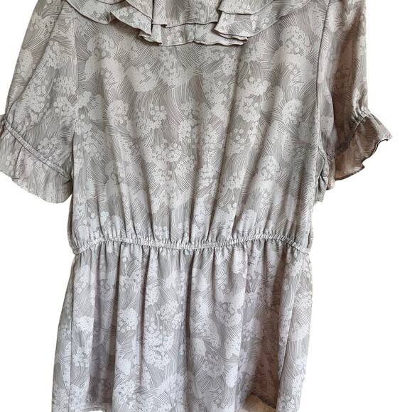 H&M women's size 6 blouse, elastic short sleeve, pink/mauve - Picture 2 of 8